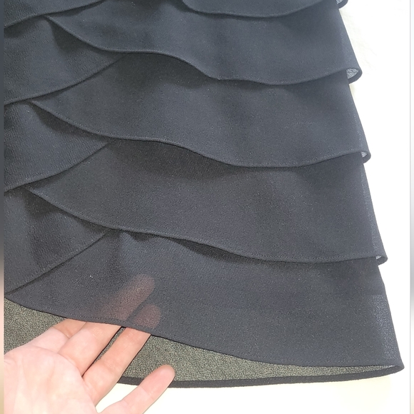 Little black dress with tulip layers and sheer - Picture 5 of 8